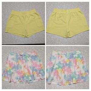 Girls 8 Cat & Jack Yellow Shorts & Tie Dye Skirt